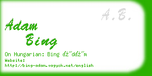 adam bing business card